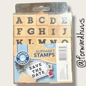 Crafter’s Closet Alphabet Stamp Set – 3/4” Wood Blocks – 30 Pieces